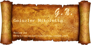 Geiszler Nikoletta névjegykártya